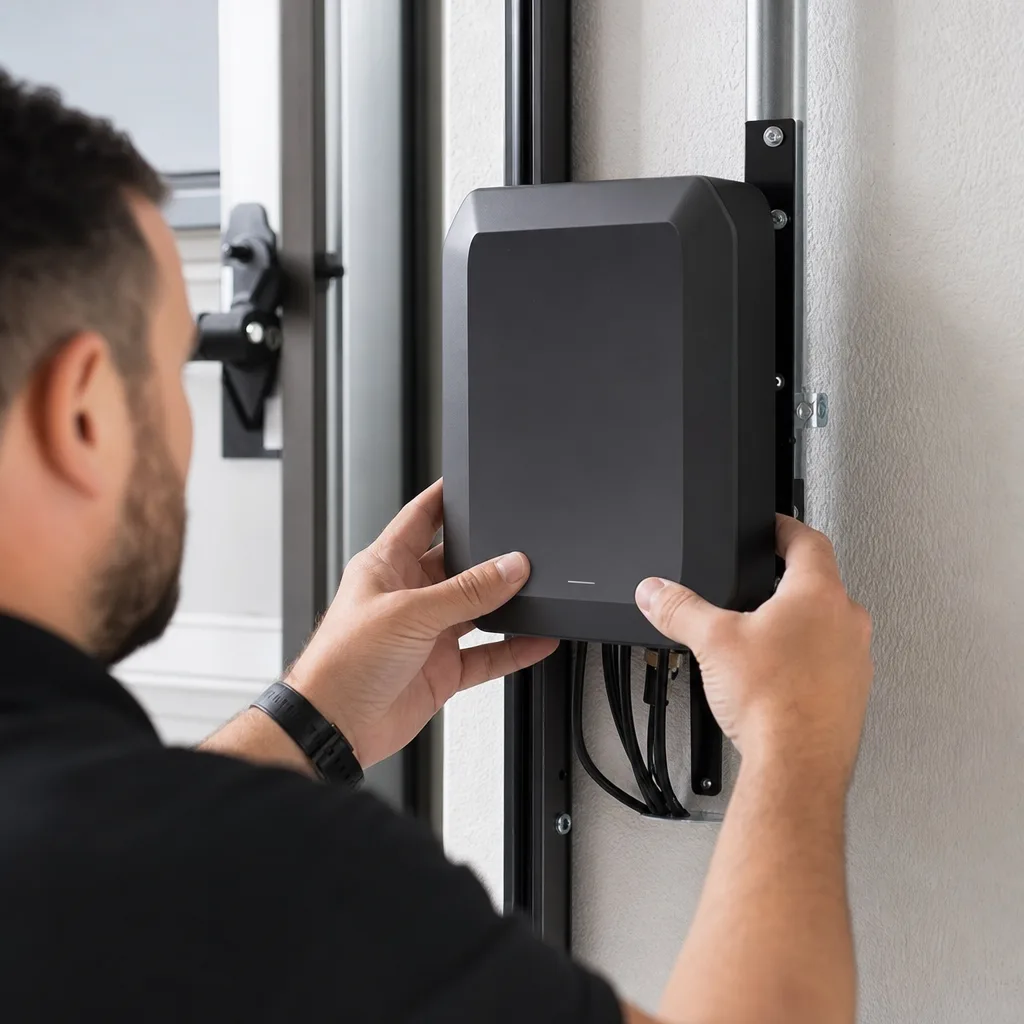 Illustration for electric gate opener installation